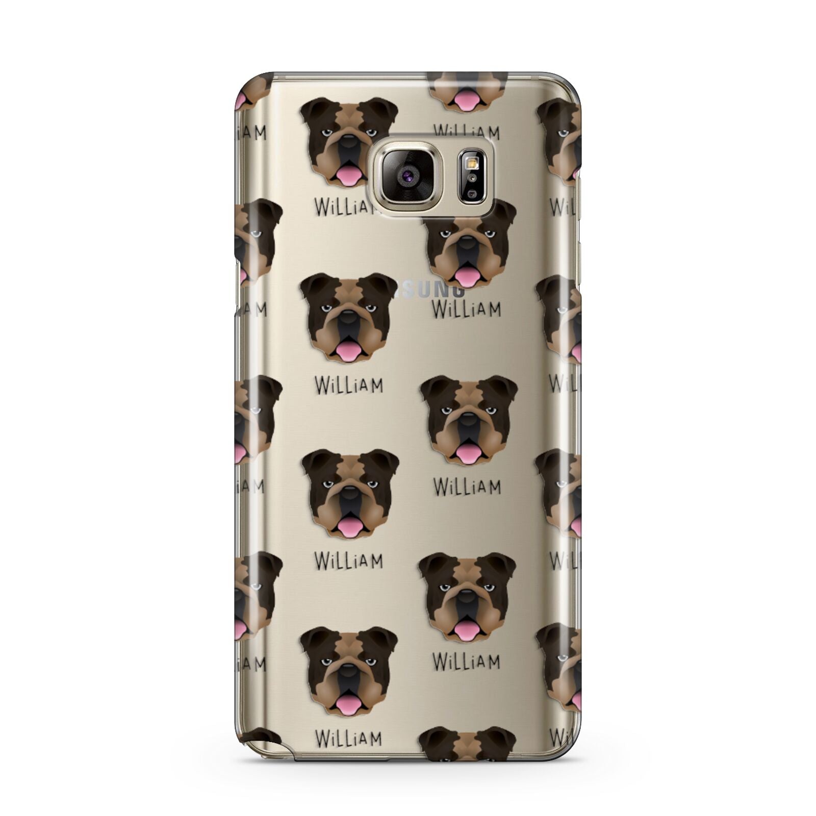 English Bulldog Icon with Name Samsung Galaxy Note 5 Case