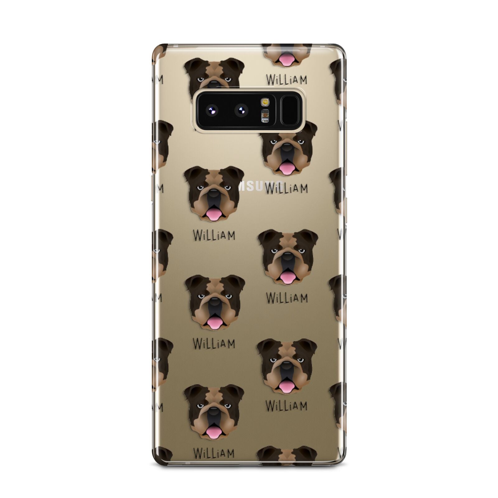 English Bulldog Icon with Name Samsung Galaxy Note 8 Case