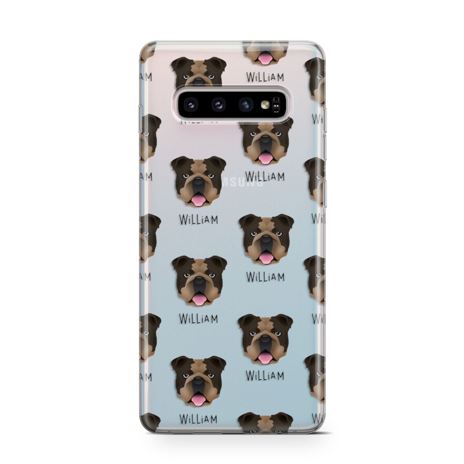 English Bulldog Icon with Name Samsung Galaxy S10 Case