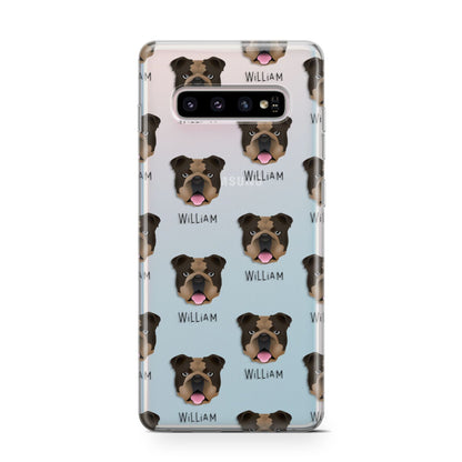 English Bulldog Icon with Name Samsung Galaxy S10 Case