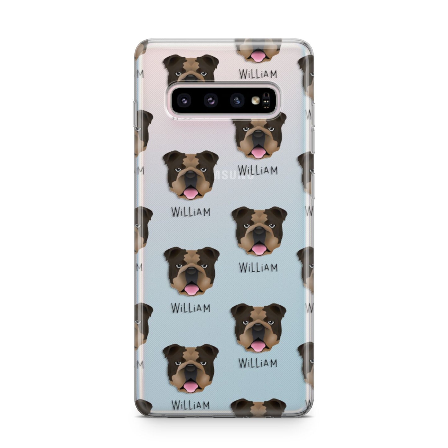 English Bulldog Icon with Name Samsung Galaxy S10 Plus Case