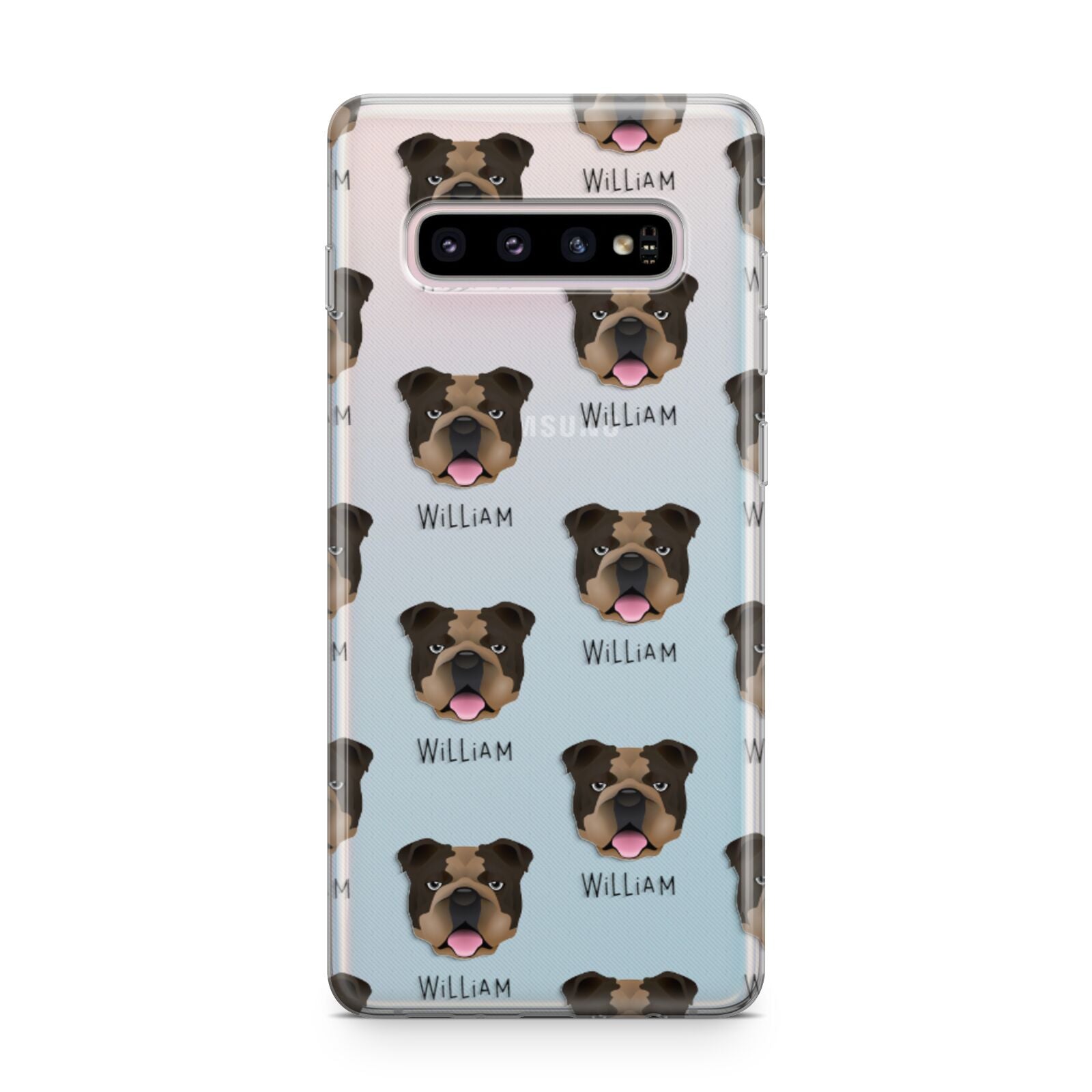 English Bulldog Icon with Name Samsung Galaxy S10 Plus Case
