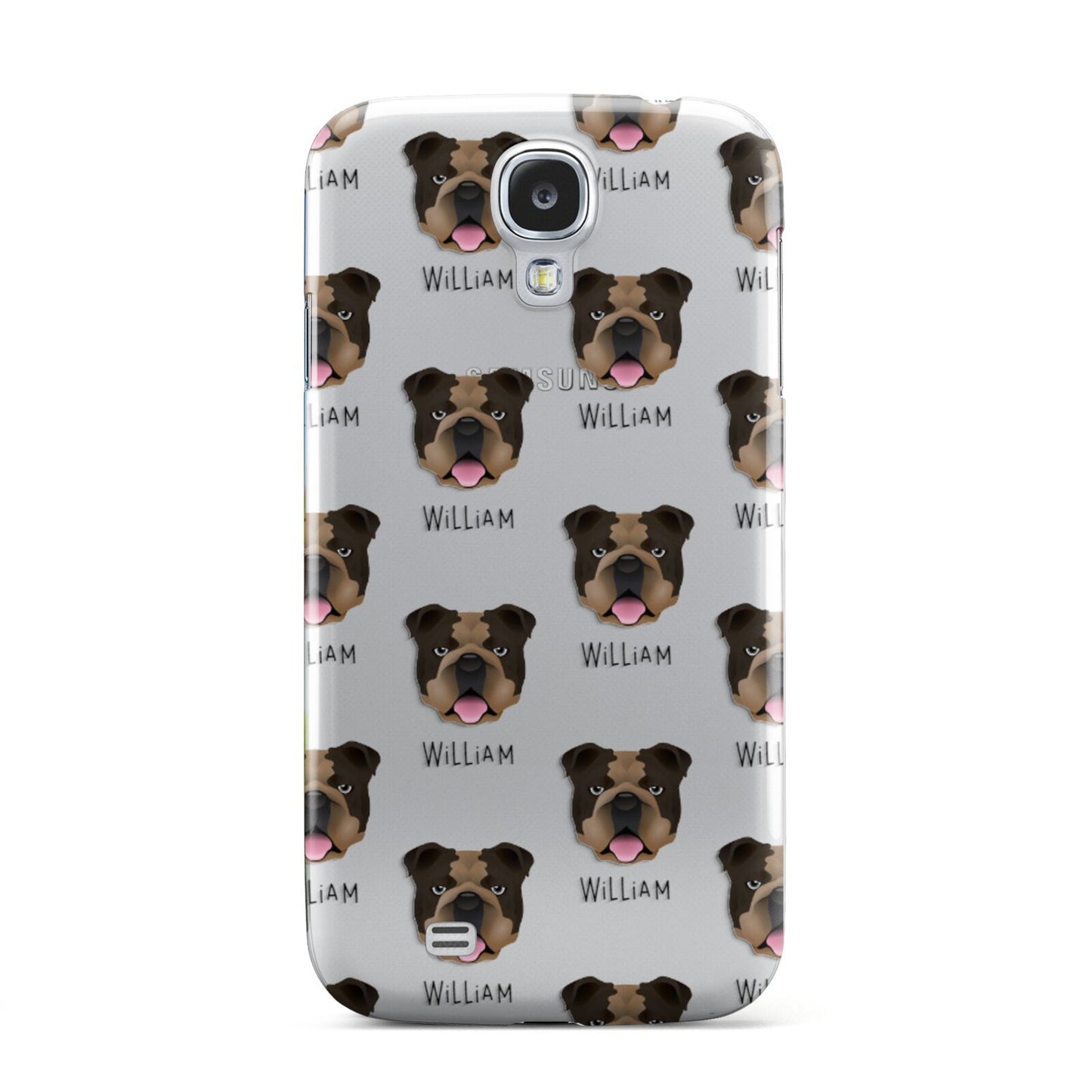 English Bulldog Icon with Name Samsung Galaxy S4 Case