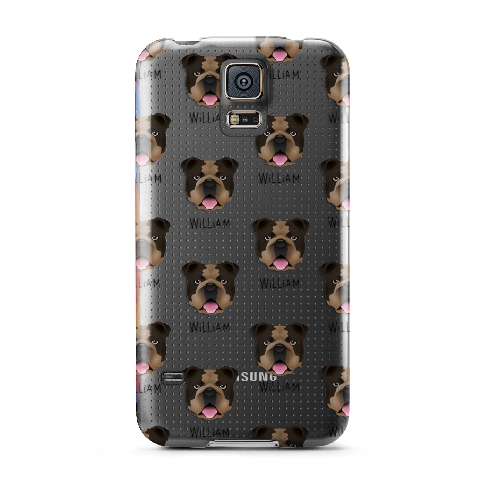 English Bulldog Icon with Name Samsung Galaxy S5 Case