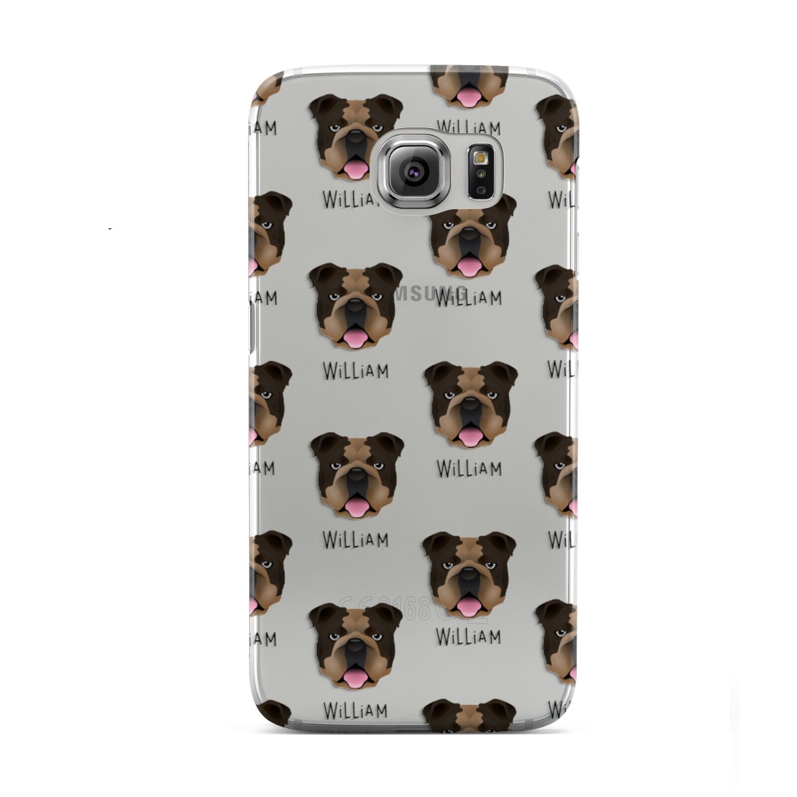 English Bulldog Icon with Name Samsung Galaxy S6 Case