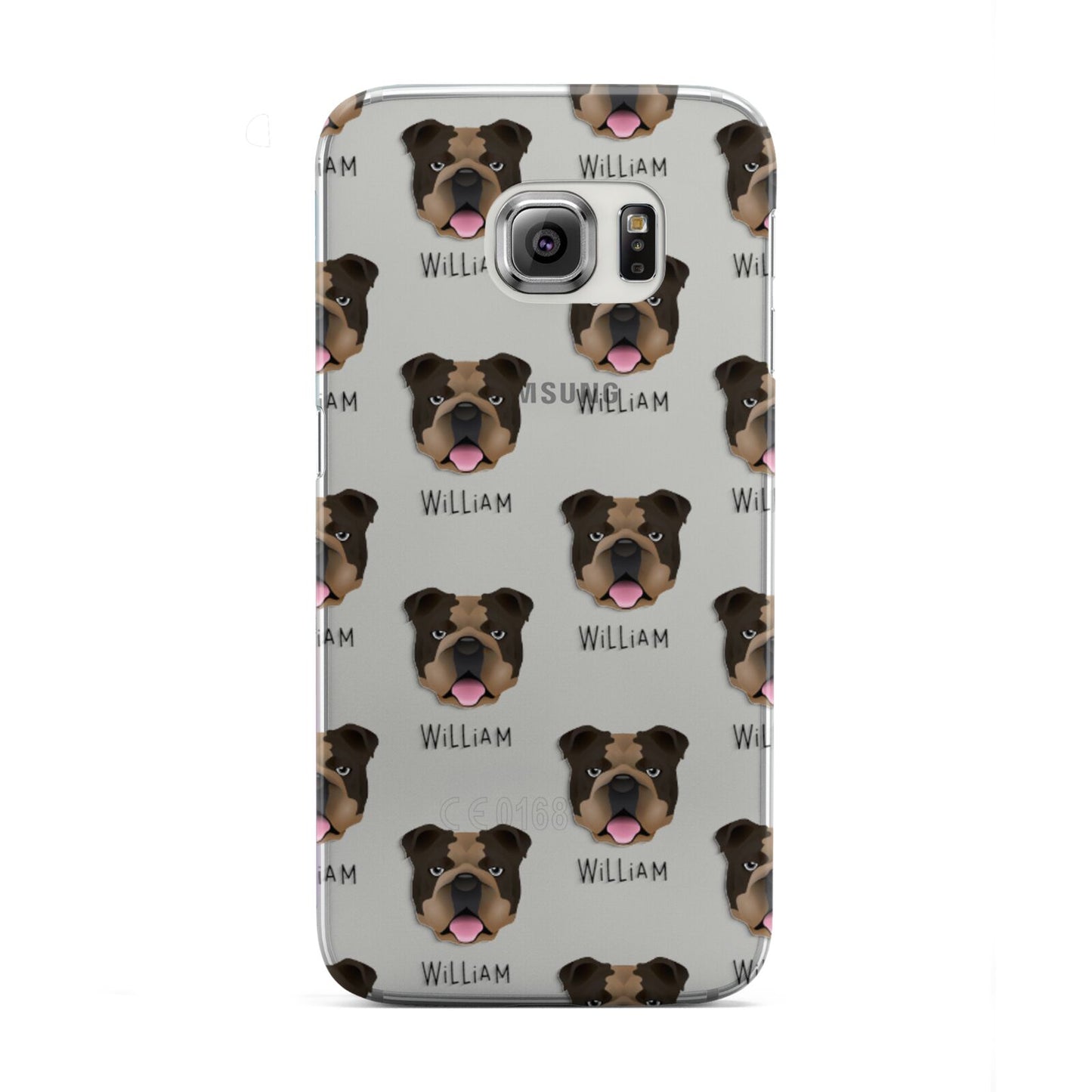 English Bulldog Icon with Name Samsung Galaxy S6 Edge Case