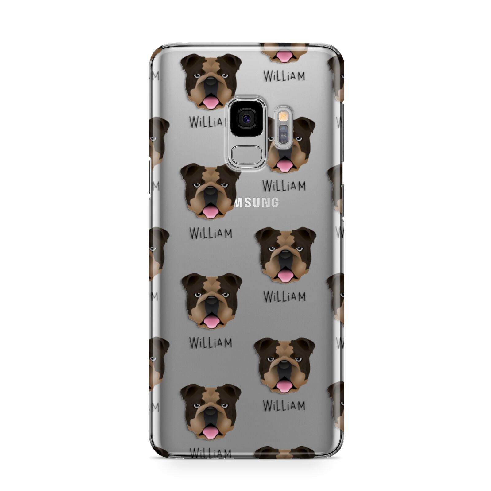 English Bulldog Icon with Name Samsung Galaxy S9 Case