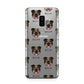 English Bulldog Icon with Name Samsung Galaxy S9 Plus Case on Silver phone