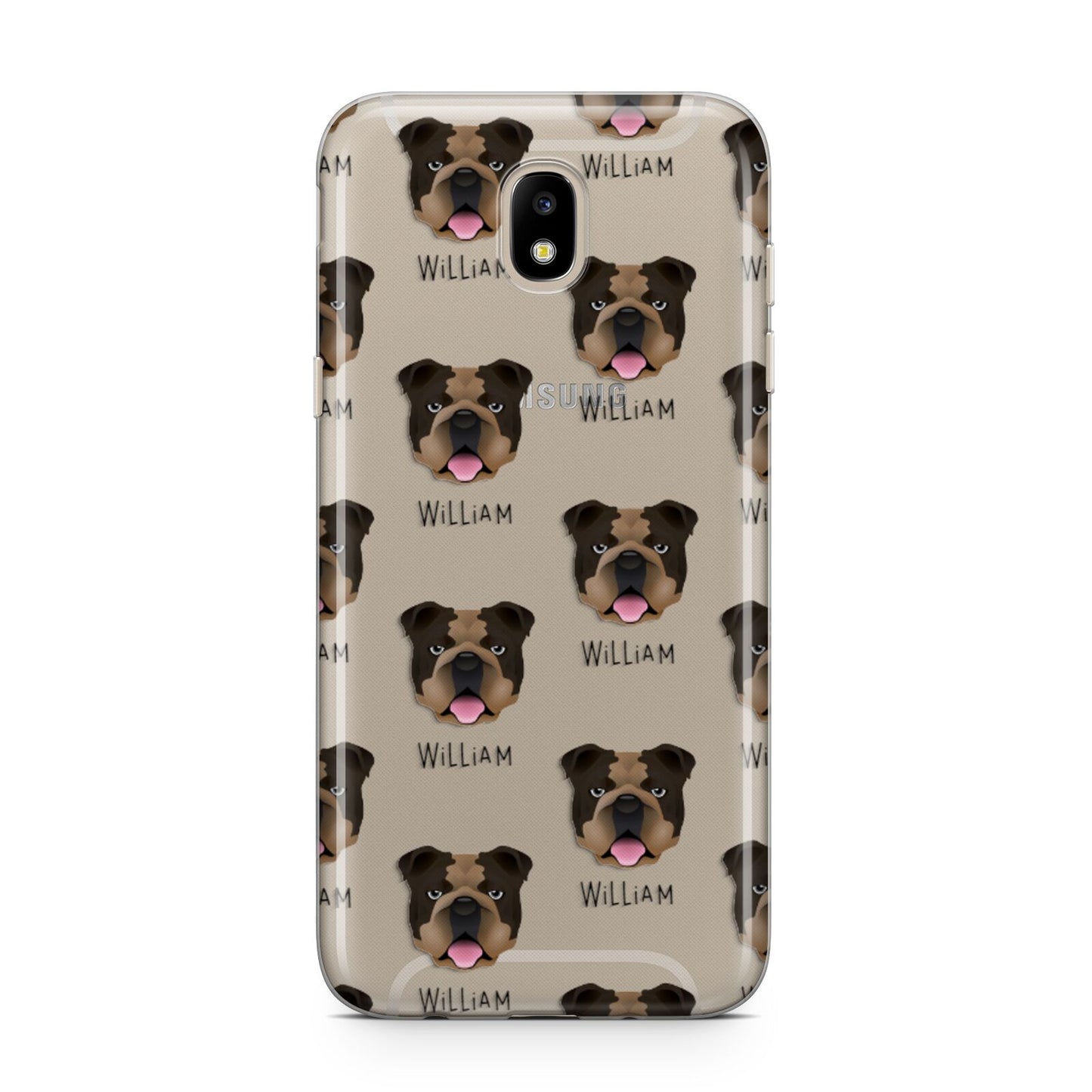 English Bulldog Icon with Name Samsung J5 2017 Case