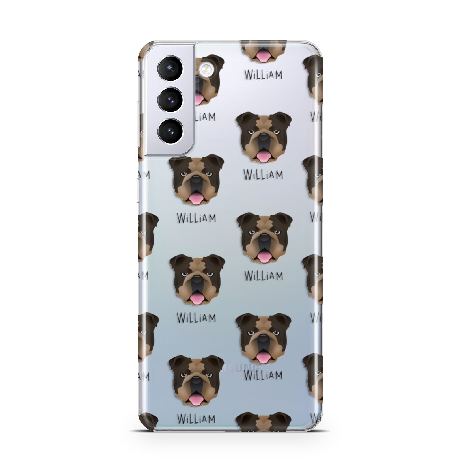 English Bulldog Icon with Name Samsung S21 Plus Phone Case