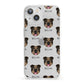 English Bulldog Icon with Name iPhone 13 Clear Bumper Case