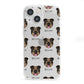 English Bulldog Icon with Name iPhone 13 Mini Clear Bumper Case
