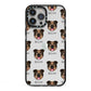 English Bulldog Icon with Name iPhone 13 Pro Max Black Impact Case on Silver phone
