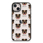 English Bulldog Icon with Name iPhone 14 Plus Black Impact Case on Silver phone