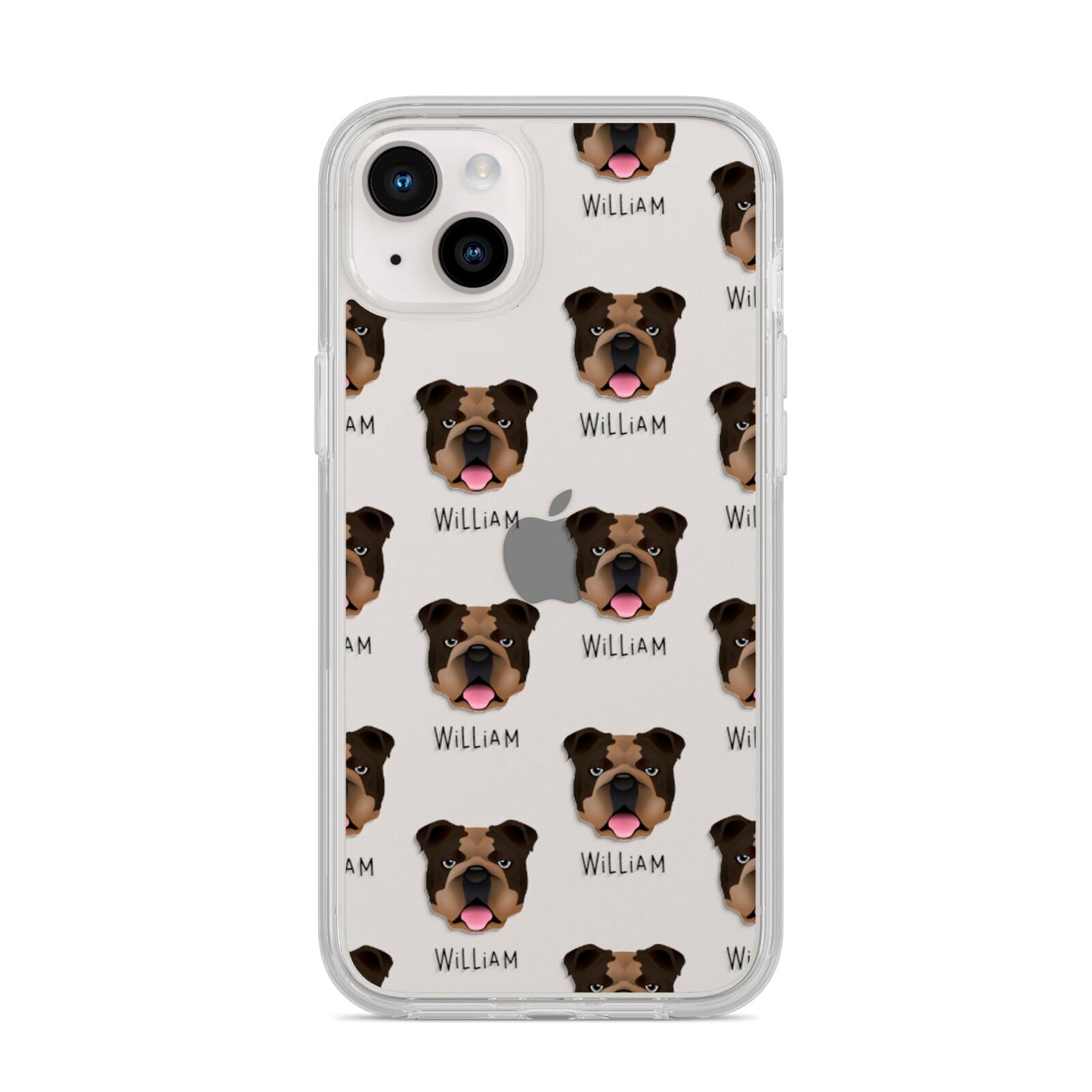 English Bulldog Icon with Name iPhone 14 Plus Clear Tough Case Starlight