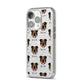 English Bulldog Icon with Name iPhone 14 Pro Glitter Tough Case Silver Angled Image