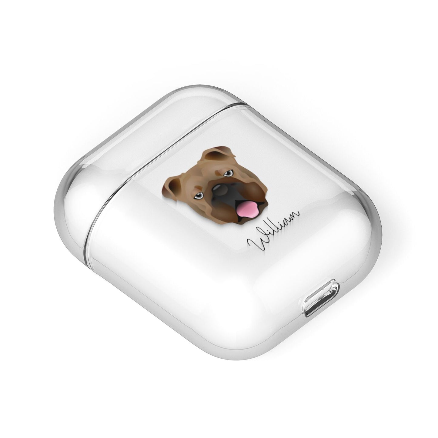 English Bulldog Personalised AirPods Case Laid Flat