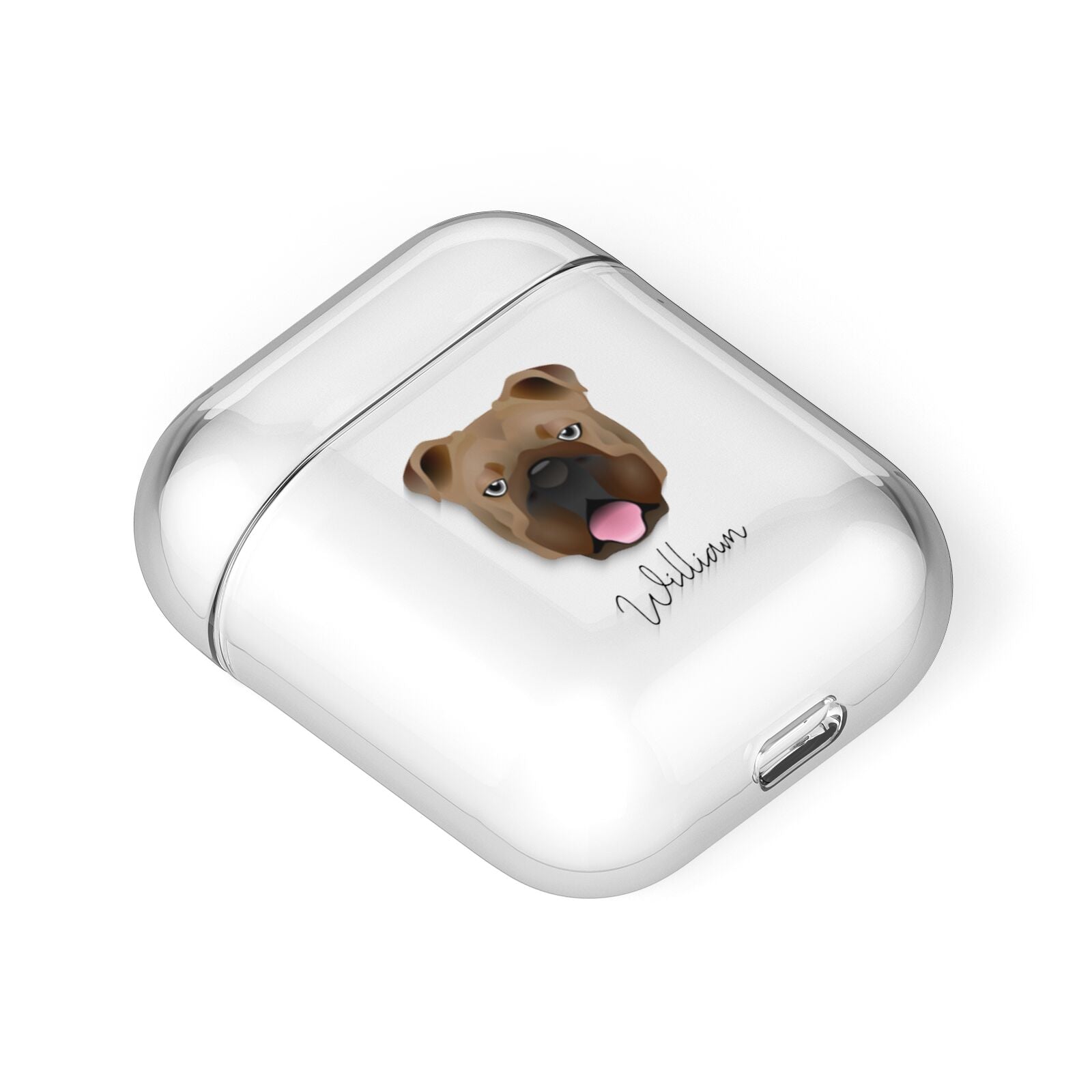 English Bulldog Personalised AirPods Case Laid Flat