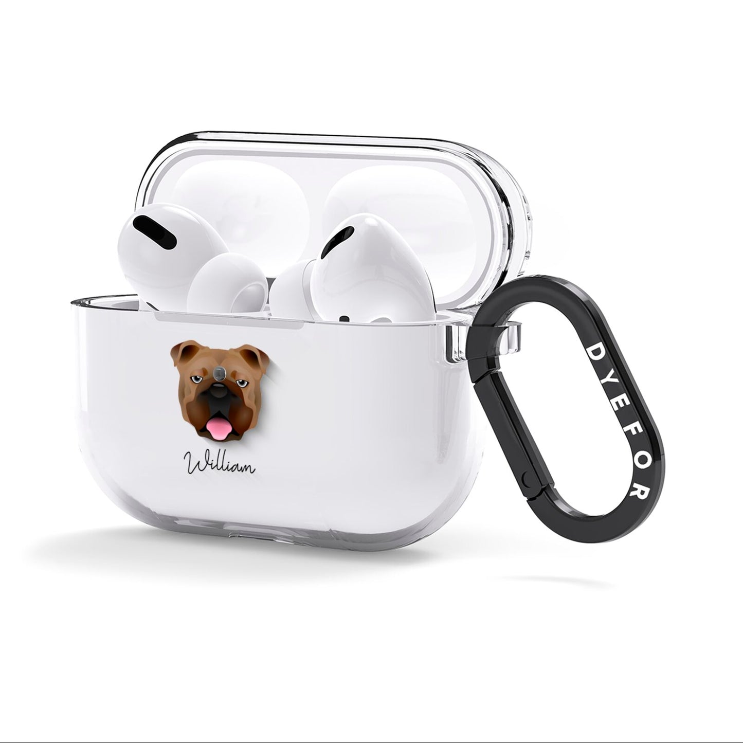 English Bulldog Personalised AirPods Clear Case 3rd Gen Side Image