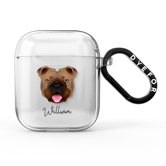 English Bulldog Personalised AirPods Clear Case