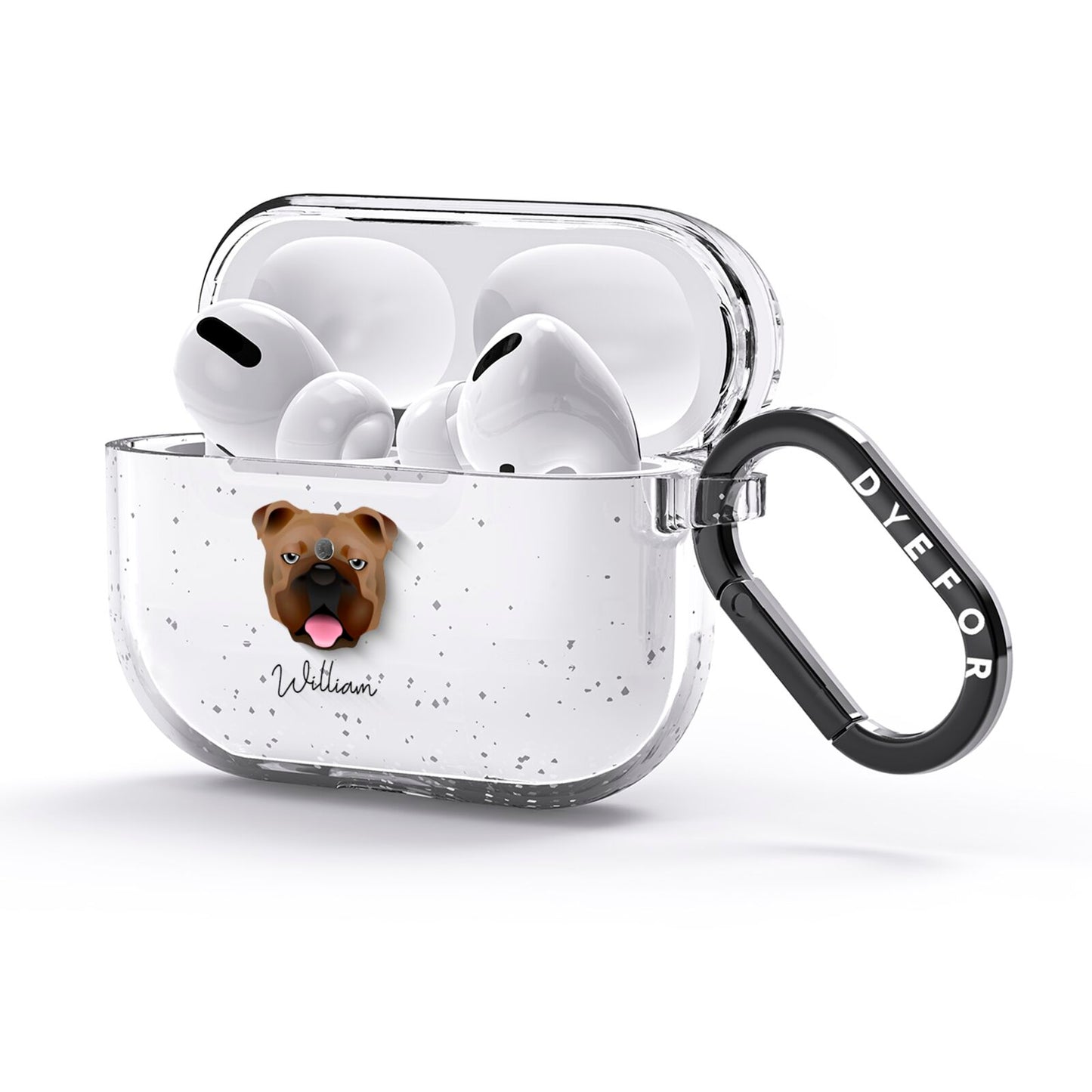 English Bulldog Personalised AirPods Glitter Case 3rd Gen Side Image