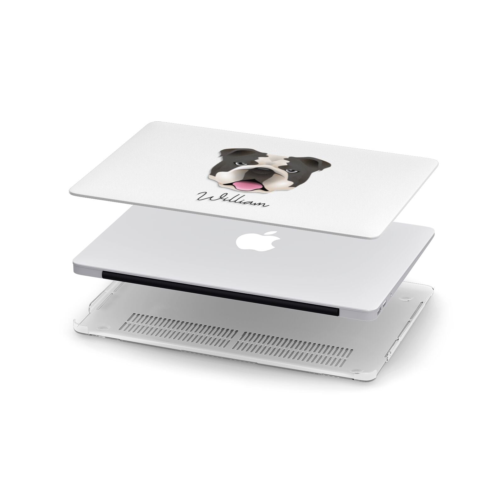 English Bulldog Personalised Apple MacBook Case in Detail