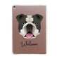 English Bulldog Personalised Apple iPad Rose Gold Case