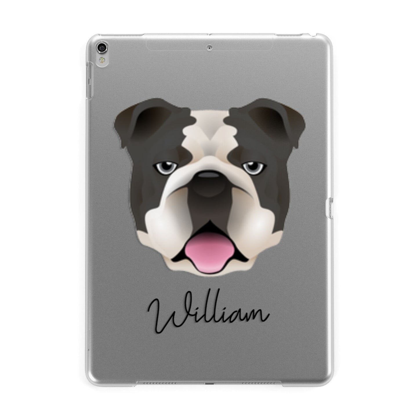 English Bulldog Personalised Apple iPad Silver Case