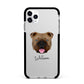 English Bulldog Personalised Apple iPhone 11 Pro Max in Silver with Black Impact Case