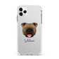 English Bulldog Personalised Apple iPhone 11 Pro Max in Silver with White Impact Case