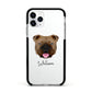 English Bulldog Personalised Apple iPhone 11 Pro in Silver with Black Impact Case