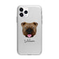 English Bulldog Personalised Apple iPhone 11 Pro in Silver with Bumper Case
