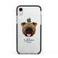 English Bulldog Personalised Apple iPhone XR Impact Case Black Edge on Silver Phone