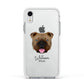 English Bulldog Personalised Apple iPhone XR Impact Case White Edge on Silver Phone