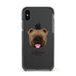 English Bulldog Personalised Apple iPhone Xs Impact Case Black Edge on Black Phone