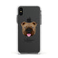 English Bulldog Personalised Apple iPhone Xs Impact Case White Edge on Black Phone