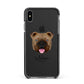 English Bulldog Personalised Apple iPhone Xs Max Impact Case Black Edge on Black Phone