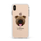 English Bulldog Personalised Apple iPhone Xs Max Impact Case White Edge on Gold Phone