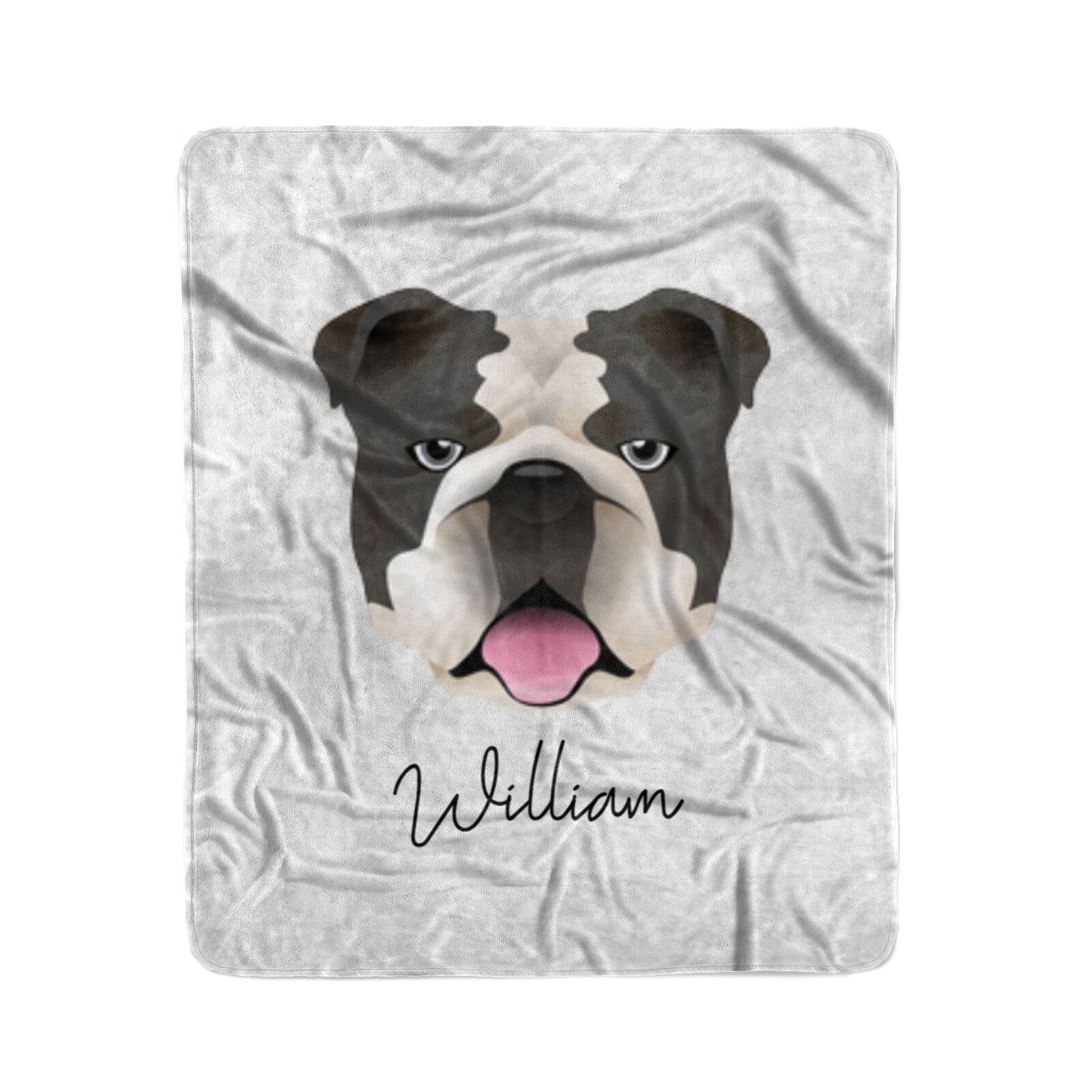 English Bulldog Personalised Medium Fleece Blanket