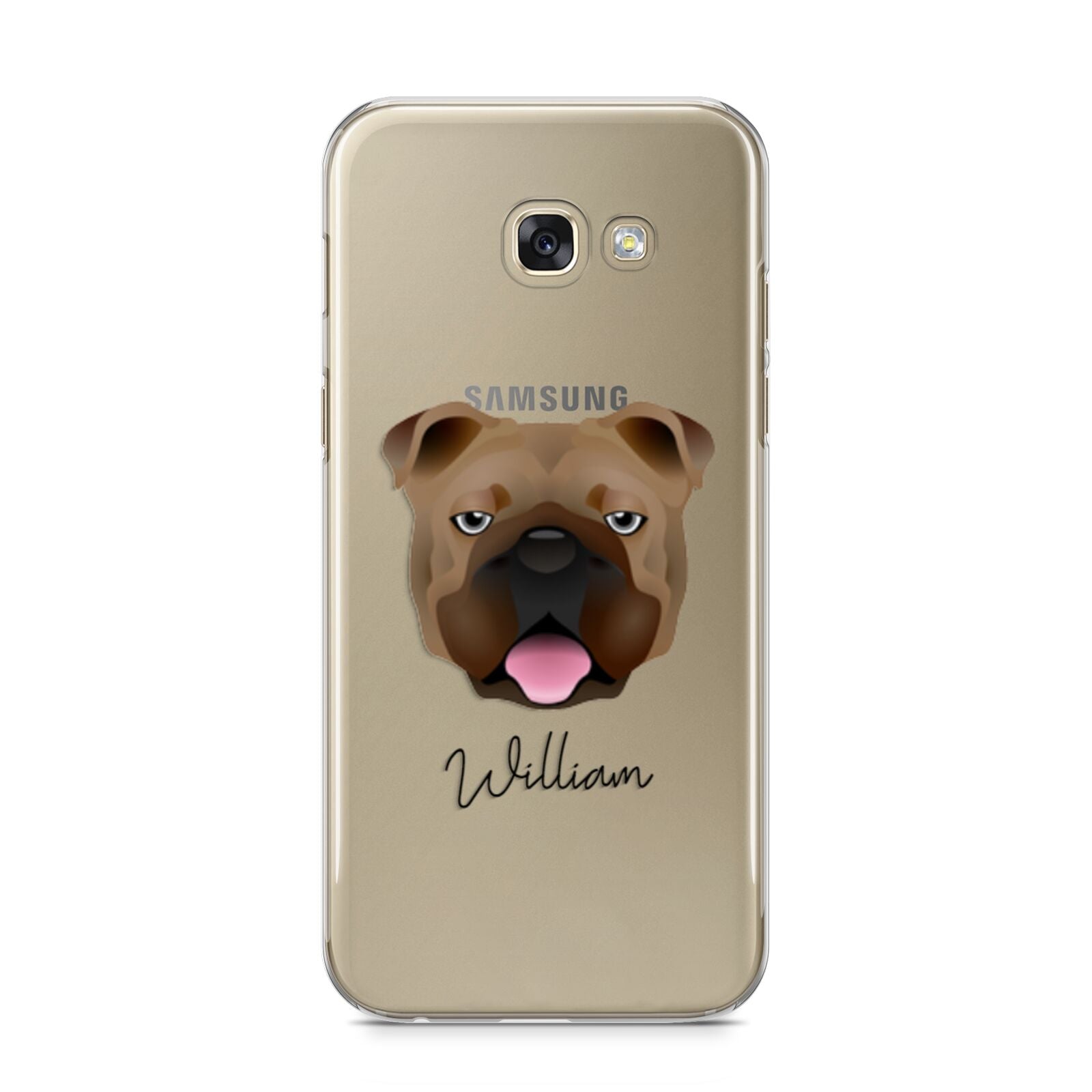 English Bulldog Personalised Samsung Galaxy A5 2017 Case on gold phone