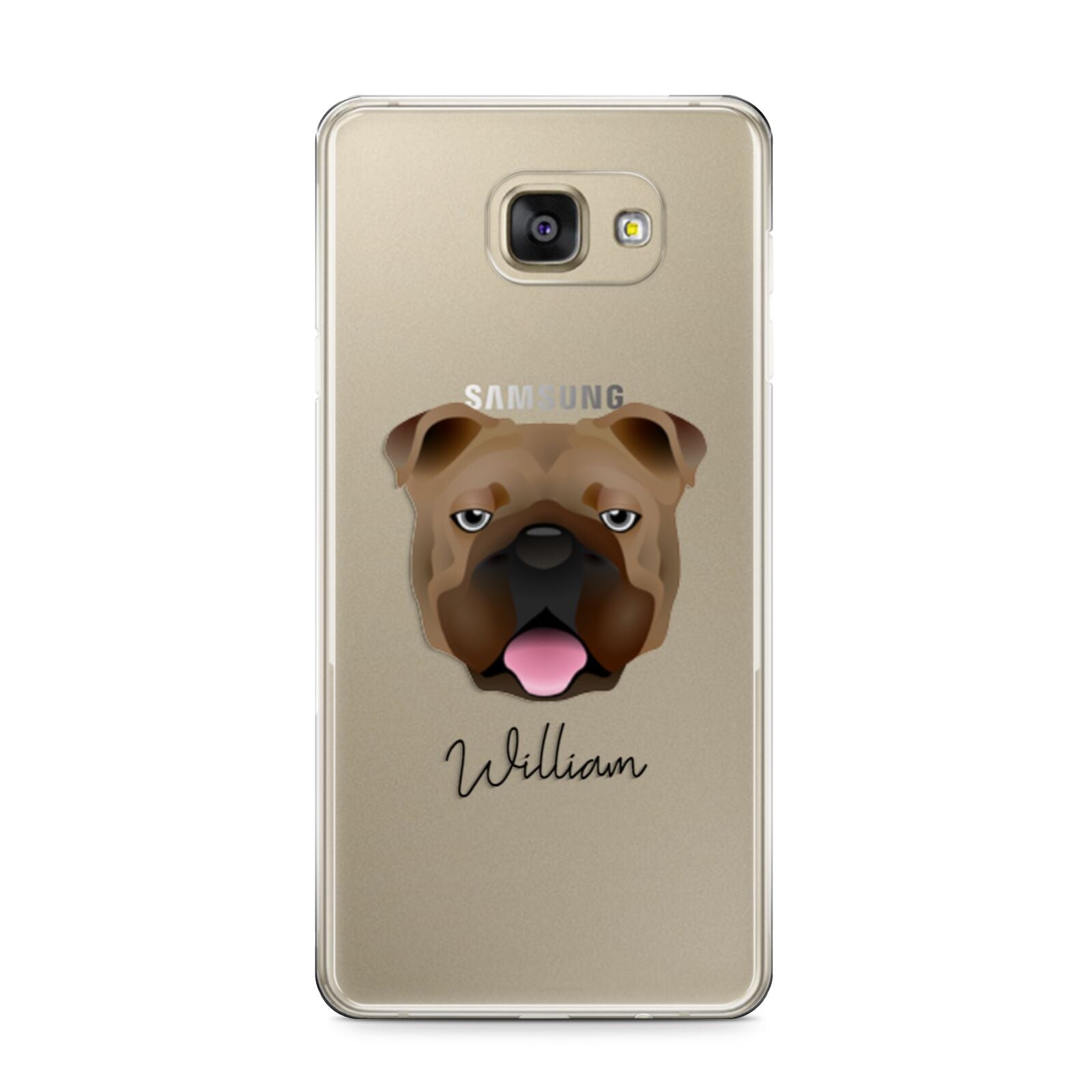 English Bulldog Personalised Samsung Galaxy A9 2016 Case on gold phone