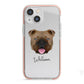 English Bulldog Personalised iPhone 13 Mini TPU Impact Case with Pink Edges