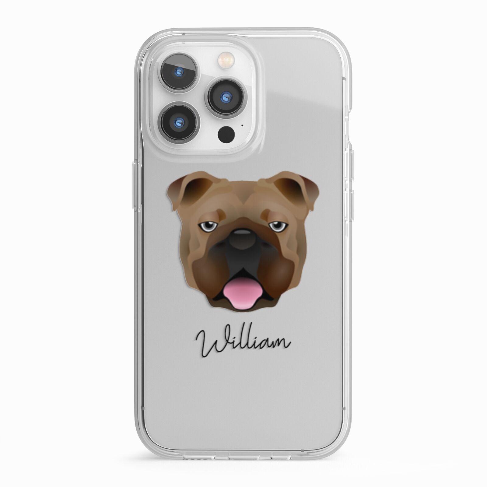 English Bulldog Personalised iPhone 13 Pro TPU Impact Case with White Edges
