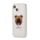 English Bulldog Personalised iPhone 14 Clear Tough Case Starlight Angled Image