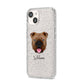English Bulldog Personalised iPhone 14 Glitter Tough Case Starlight Angled Image