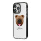 English Bulldog Personalised iPhone 14 Pro Max Black Impact Case Side Angle on Silver phone