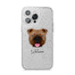 English Bulldog Personalised iPhone 14 Pro Max Glitter Tough Case Silver