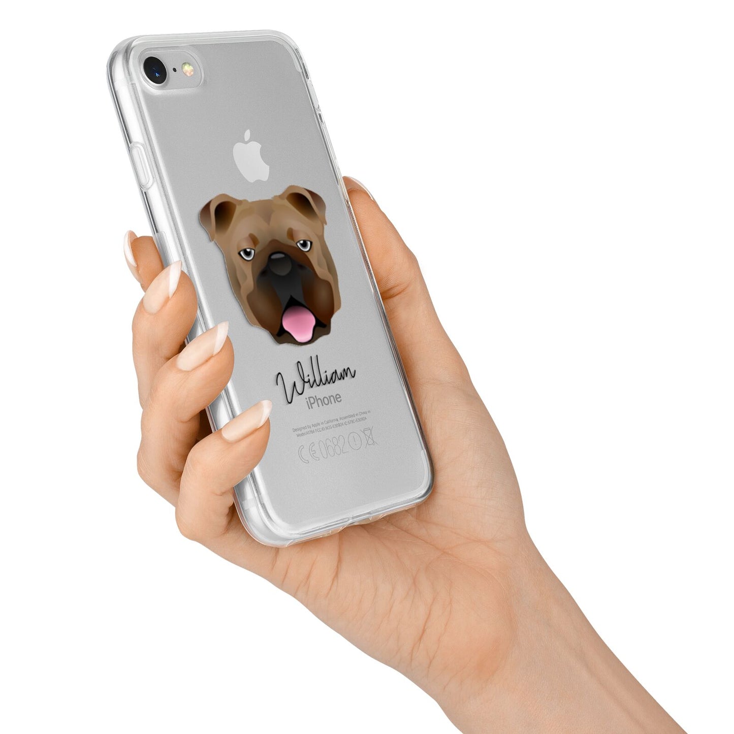English Bulldog Personalised iPhone 7 Bumper Case on Silver iPhone Alternative Image