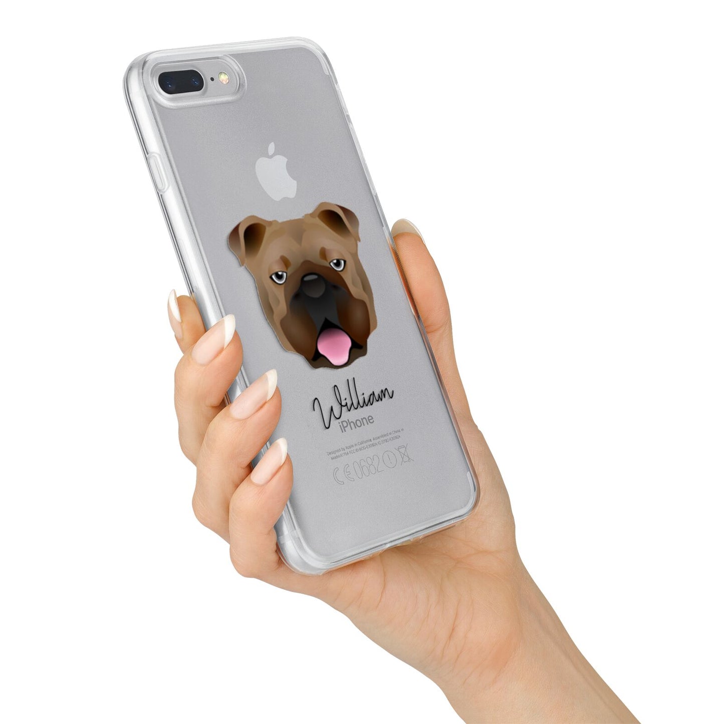 English Bulldog Personalised iPhone 7 Plus Bumper Case on Silver iPhone Alternative Image