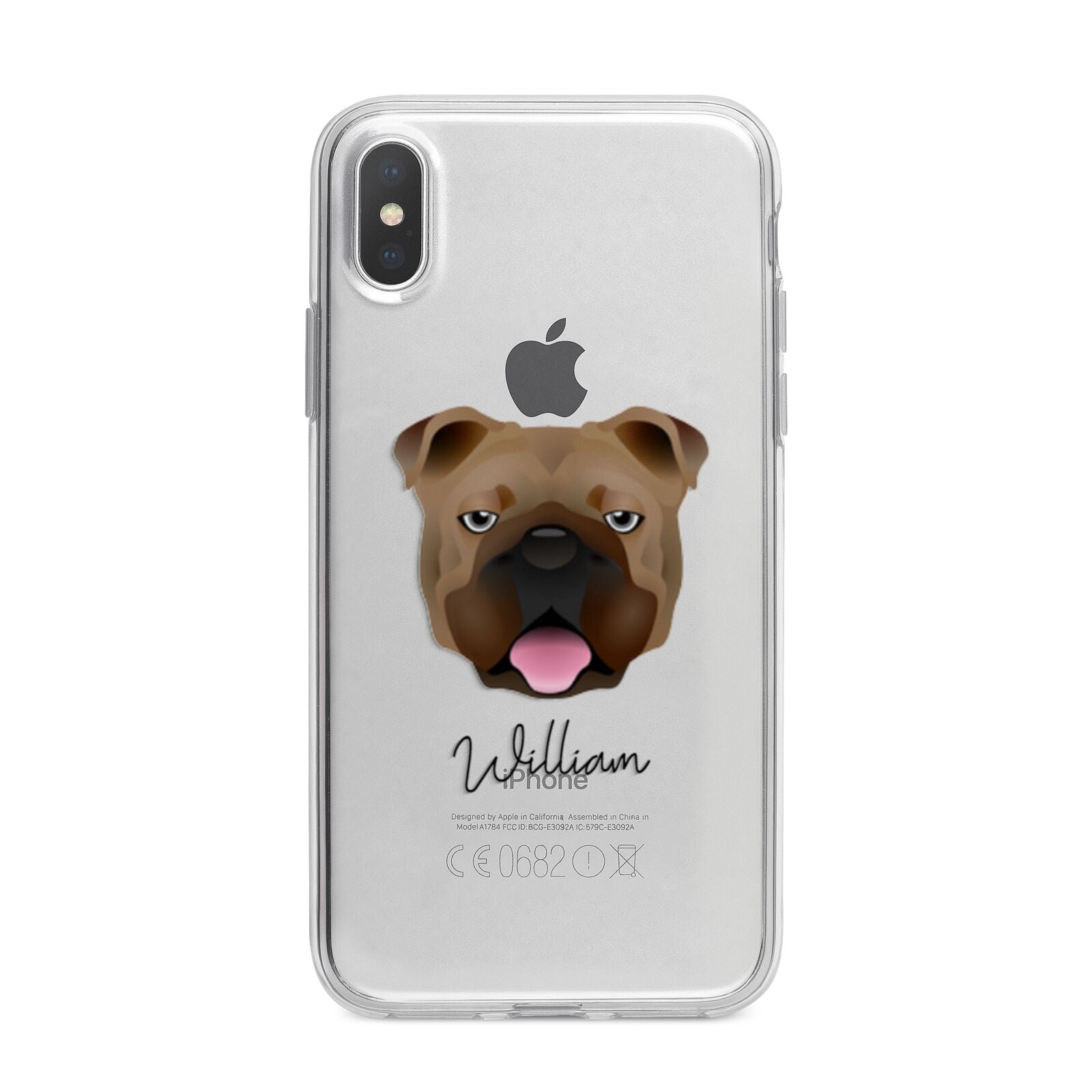 English Bulldog Personalised iPhone X Bumper Case on Silver iPhone Alternative Image 1